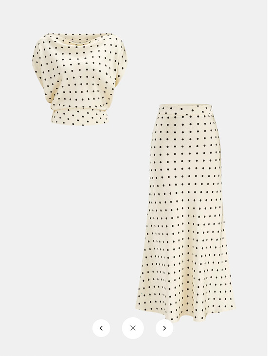 Commense Dresses & Skirts - NWT Commense Polka Dot Cowl Neck Top & Maxi Skirt Set Sz S